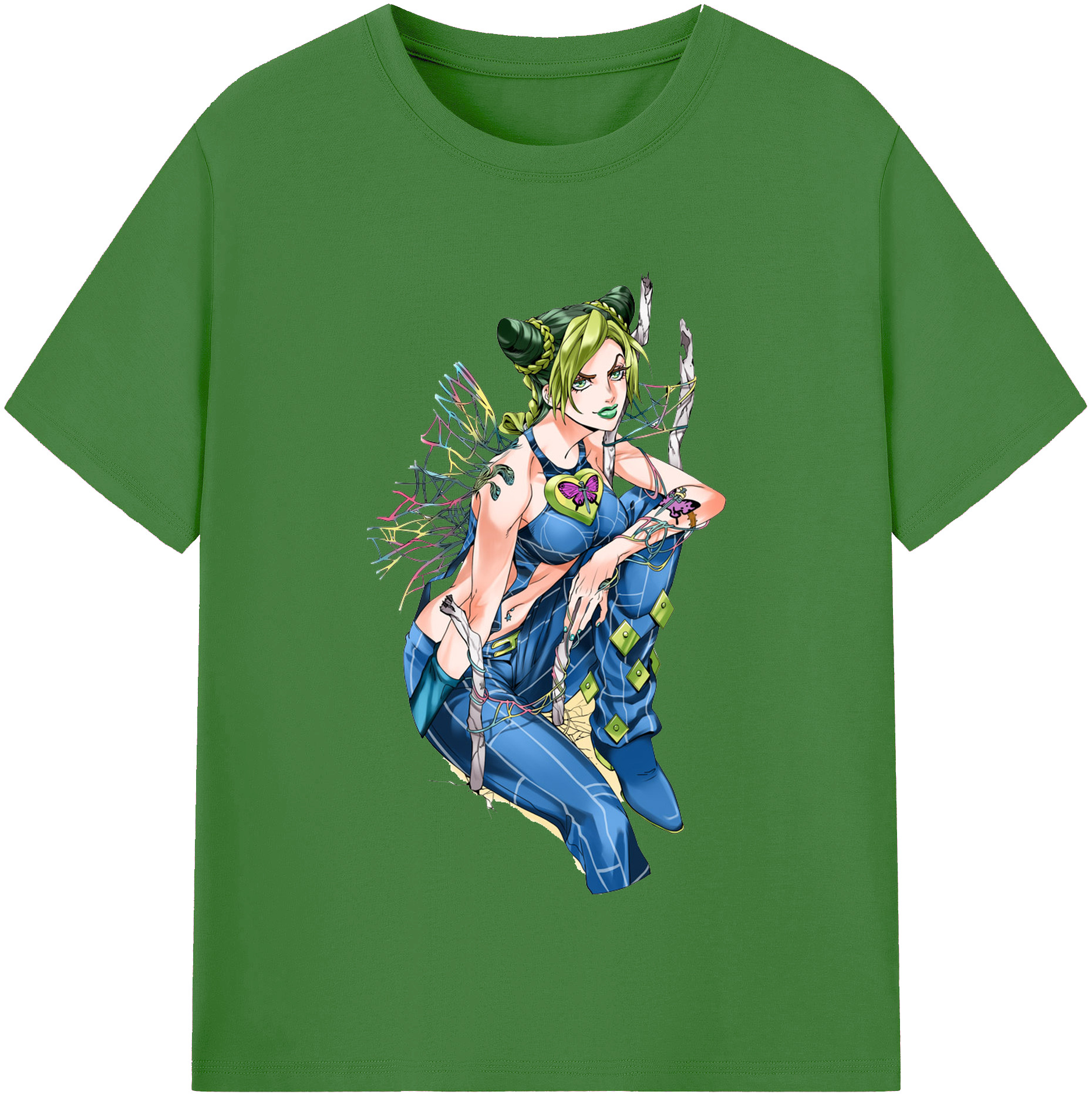 （画像用） "ジョジョの奇妙な冒険 くうじょう ジョリーン JoJo's Bizarre Adventure Jolyne Cujoh " レディースカジュアルプリントTシャツ（綿100％）